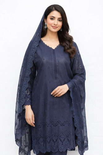 Teiliger chikankari anzug - 3-teiliger,