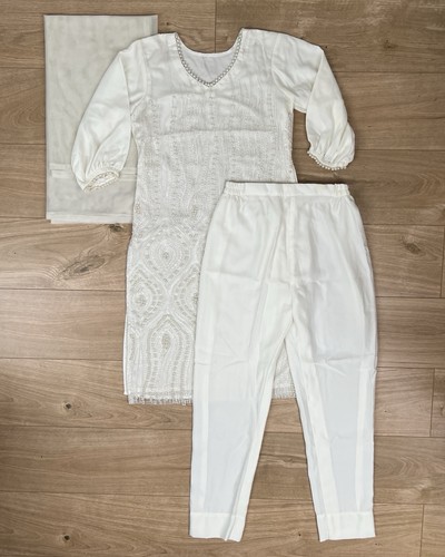 Weiß perlen pakistan shalwar - weiß,