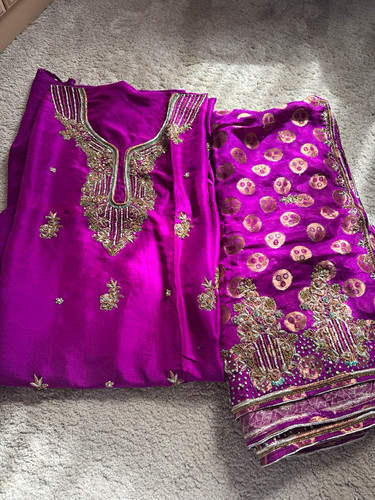 Lila bestickter salwar - lila,