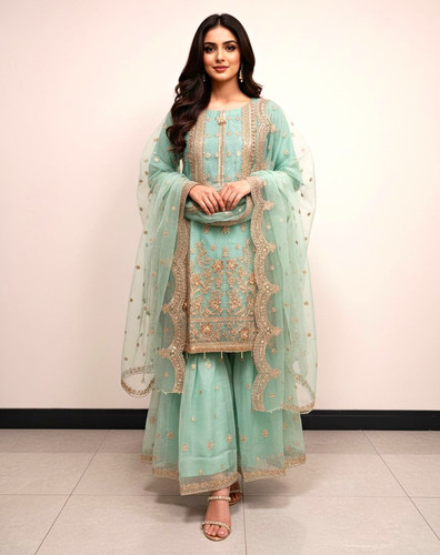 Damen sharara kameez teilig - kameez, 3-teilig