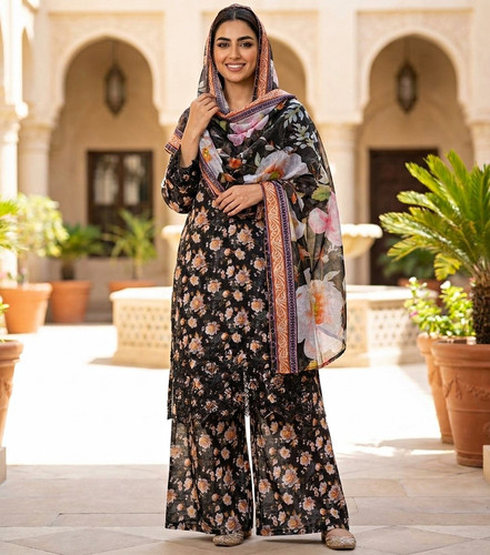 Damen palazzo kameez - kameez, 3-teiler