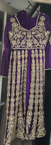 Lila bestickter salwar - lila,