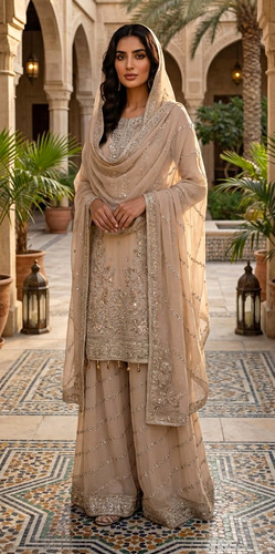 Damen sharara kameez - damen, 3-teilig